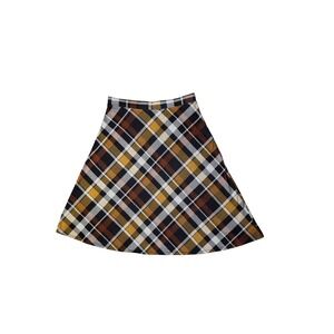 Love Scarlett Plaid A-Line Midi Women's Small Brown Skirt